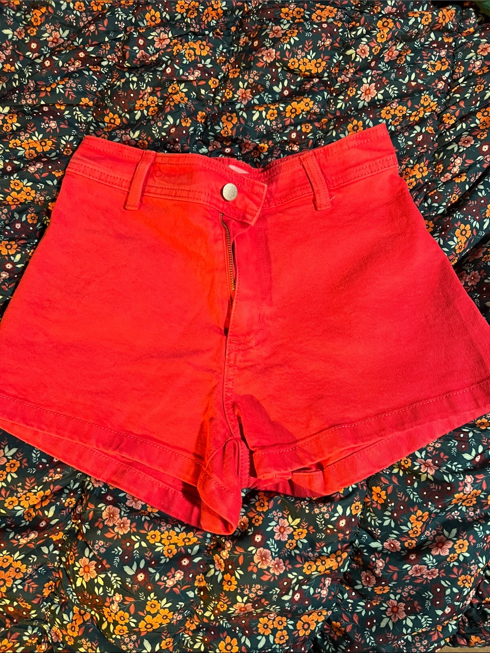 Universal Thread Bright Red High-Rise Denim Shorts
